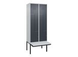 C+P Z-Spind Classic PLUS, Bank, 4 Fächer, 2120x800x815mm, 7035/7016 Verschluss Zylinderschloss Sitzbanktyp auskragend Material Sitzfläche Kunststoff ; (0800437-224|S10053)
