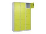 C+P Schließfachschrank Classic PLUS, 3 Abteile, 1850x1200x500mm, 7035/0024 Innenhöhe Gefach oben (oberes 365 mm Front 1108060 RDS Viridingrün ; C + P (080000-325|S10009)