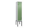 C+P Z-Spind Classic PLUS, Gestell, 2 Fächer, 2120x400x500mm, 7035/6011 Verschluss Sicherheits-Drehriegel ; C + P Möbelsysteme (0800337-122|S10006)