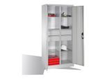 C+P Werkzeugschrank mit Drehtüren, 6 Böden, 4 Schübe, H1950xB930xT500mm Front Lichtgrau Korpus Lichtgrau ; C + P Möbelsysteme (8921-3042|S10131)