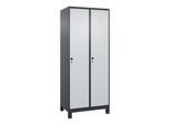 C+P Spind Classic PLUS, Füße, 2 Abteile, 1950x800x500mm, 7016/7035 Verschluss Sicherheits-Drehriegel 4 Garderobenhaken ; C + P Möbelsysteme (080010-22|S10013)