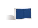 C+P Akten-Sideboard Acurado mit Schiebetüren, 2 x 2 Ordnerhöhen, H1000xB1600xT400mm Front Enzianblau Korpus Lichtgrau ; C + P Möbelsysteme (2146-00|S10060)