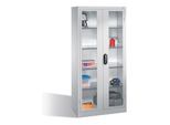 C+P Werkzeugschrank mit Sichtfenster-Drehtüren, innen 4 Böden, H1950xB930xT500mm Front Lichtgrau Korpus Lichtgrau ; C + P Möbelsysteme (8921-055|S10216)