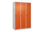 C+P Spind Classic PLUS, 3 Abteile, 1850x1200x500mm, 7035/2004 Verschluss Sicherheits-Drehriegel 4 Garderobenhaken ; C + P Möbelsysteme (080000-32|S10000)
