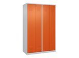 C+P Schwarz-Weiß-Spind Classic PLUS, 4 Abteile, 1850x1200x500mm, 7035/2004 Verschluss Zylinderschloss ; C + P Möbelsysteme (080002-40|S10031)