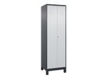 C+P Wäsche-/Kombispind Classic PLUS, Füße, 2 Abteile, 1950x600x500mm, 7016/7035 Verschluss Zylinderschloss Front RAL 7035 Lichtgrau ; C + P Möbelsyste (080610-20|S10028)