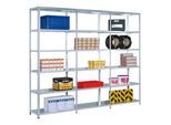 Regalwerk RUDI-Schraubregal 350 Anbauregal HxBxT 2500x1280x500 mm verzinkt Winkelprofil (B5-23613-50)