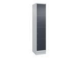 C+P Schließfachschrank Classic PLUS, Sockel, 1 Abteil, 1950x400x500mm, 7035/7016 Innenhöhe Gefach oben (oberes 453 mm Front RAL 7016 Anthrazitgrau ; C (080020-124|S10008)