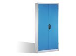 C+P Schwerlast-Werkzeugschrank mit Drehtüren, innen 4 Böden, H1950xB930xT400mm Front Lichtblau Korpus Lichtgrau ; C + P Möbelsysteme (8920-052|S10205)