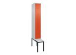 C+P Z-Spind Classic PLUS, Bank, 2 Fächer, 2120x300x815mm, 7035/2004 Verschluss Zylinderschloss Sitzbanktyp untergebaut Material Sitzfläche Kunststoff (0800537-102|S10063)
