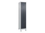 C+P Z-Spind, Classic PLUS, Füße, 2 Fächer, 1950x400x500mm, 7035/7016 Verschluss Zylinderschloss ; C + P Möbelsysteme (080013-122|S10023)