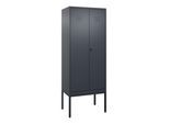 C+P Schwarz-Weiß-Spind Classic PLUS, Gestell, 2 Abteile, 2120x800x500mm, 7016/70 Front RAL 7016 Anthrazitgrau Verschluss Sicherheits-Drehriegel ; C + (0800327-22|S10012)