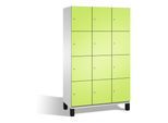 C+P Fächerschrank Cambio auf Füßen, 12 Fächer, H1980xB1200xT525mm Front Viridingrün Korpus Lichtgrau ; C + P Möbelsysteme (45103-32|S10020)