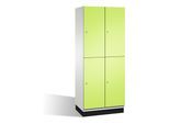 C+P Doppelstockspind Cambio auf Sockel, 4 Fächer, H1950xB800xT525mm Front Viridingrün Korpus Lichtgrau ; C + P Möbelsysteme (45101-22|S10021)