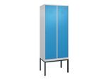 C+P Spind Classic PLUS, Gestell, 2 Abteile, 2120x800x500mm, 7035/5012 Verschluss Zylinderschloss 4 Garderobenhaken ; C + P Möbelsysteme (0800307-22|S10019)
