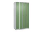 C+P Spind Classic PLUS, 4 Abteile, 1850x1000x500mm, 7035/6011 Verschluss Zylinderschloss 3 Garderobenhaken ; C + P Möbelsysteme (080000-49|S10018)