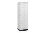 C+P Schließfachschrank Classic PLUS, Sockel, 2 Abteile, 1950x600x500mm, 9016/901 Innenhöhe Gefach oben (oberes 365 mm Front RAL 9016 Verkehrsweiß ; C (080020-205|S10017)