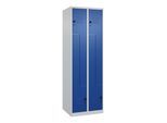 C+P Z-Spind Classic PLUS, 4 Fächer, 1850x600x500mm, 7035/5010 Verschluss Sicherheits-Drehriegel ; C + P Möbelsysteme (080003-204|S10024)