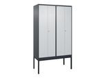 C+P Schwarz-Weiß-Spind Classic PLUS, Gestell, 4 Abteile, 2120x1200x500mm, 7016/7 Front RAL 7035 Lichtgrau Verschluss Zylinderschloss ; C + P Möbelsyst (0800327-40|S10028)