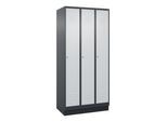 C+P Spind Classic PLUS, Sockel, 3 Abteile, 1950x900x500mm, 7016/7035 Verschluss Zylinderschloss 3 Garderobenhaken ; C + P Möbelsysteme (080020-30|S10028)