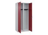 C+P Schwarz-Weiß-Spind Classic PLUS, 2 Abteile, 1850x800x500mm, 7035/3003 Verschluss Sicherheits-Drehriegel ; C + P Möbelsysteme (080002-22|S10024)