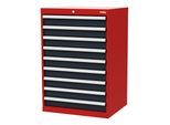 STIER Schubladenschrank mit 9 Schubladen BxTxH 700x575x1020 mm rot/anthrazitgrau (904994)
