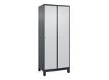 C+P Spind Classic PLUS, Füße, 2 Abteile, 1950x800x500mm, 7016/7035 Verschluss Zylinderschloss 4 Garderobenhaken ; C + P Möbelsysteme (080010-22|S10034)