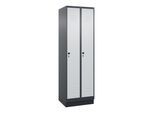 C+P Spind Classic PLUS, Sockel, 2 Abteile, 1950x600x500mm, 7016/7035 Verschluss Sicherheits-Drehriegel 3 Garderobenhaken ; C + P Möbelsysteme (080020-20|S10013)