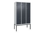 C+P Z-Spind Classic PLUS, Gestell, 6 Fächer, 2120x1200x500mm, 7035/7016 Verschluss Sicherheits-Drehriegel ; C + P Möbelsysteme (0800337-326|S10008)