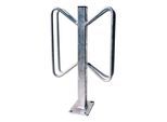 Schake Einzelparker zum Aufdübeln, Haltebügel aus 12 mm Rundstahl, Standrohr 40x40 mm, Höhe 500 mm Überflur, zweiseitig (421_54)