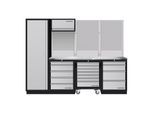 Kraftwerk Mobilio 4er Kombi, Hochschrank, Lochwand, Edelstahl (3964K-H5R4-K1WIX)