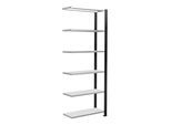 Schulte Anbauregal Büro-Steckregal MULTIplus85 2000 x 750 x 300 mm 6 Fachböden Kreuzstrebe schwarz/RAL 7035 lichtgrau mit Anschlagleiste ; Schulte Lag (36009-S)