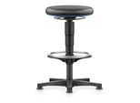 bimos Allround Hocker mit Gleiter und Fußring, Kunstleder schwarz, Sitzhöhe 560-830 mm (9461-MG01-3277)