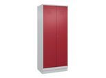 C+P Putzmittel-Spind Classic PLUS, Sockel, 2 Abteile, 1950x800x500mm, 7035/3003 Verschluss Zylinderschloss ; C + P Möbelsysteme (080120-02|S10016)