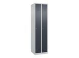 C+P Spind Classic PLUS, 2 Abteile, 1850x500x500mm, 7035/7016 Verschluss Zylinderschloss 3 Garderobenhaken ; C + P Möbelsysteme (080000-29|S10028)