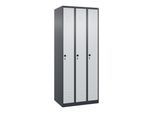C+P Spind Classic PLUS, 3 Abteile, 1850x750x500mm, 7016/7035 Verschluss Sicherheits-Drehriegel 3 Garderobenhaken ; C + P Möbelsysteme (080000-39|S10011)