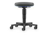 bimos Allround Hocker mit Rollen, Supertec schwarz, Sitzh.450-650 mm, Farbring blau (9463-SP01-3277)