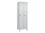 C+P Spind Classic PLUS, Füße, 2 Abteile, 1950x600x500mm, 7035/7035 Verschluss Sicherheits-Drehriegel 3 Garderobenhaken ; C + P Möbelsysteme (080010-20|S10029)