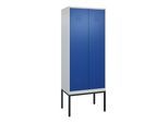 C+P Schwarz-Weiß-Spind Classic PLUS, Gestell, 2 Abteile, 2120x800x500mm, 7035/50 Front RAL 5010 Enzianblau Verschluss Zylinderschloss ; C + P Möbelsys (0800327-22|S10018)