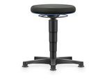 bimos Allround Hocker mit Gleiter, Stoff schwarz, Sitzhöhe 450-650 mm, Farbring blau (9460-6801-3277)
