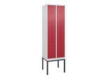 C+P Z-Spind Classic PLUS, Gestell, 4 Fächer, 2120x600x500mm, 7035/3003 Verschluss Zylinderschloss ; C + P Möbelsysteme (0800337-204|S10016)