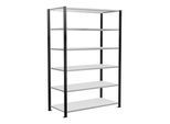 Schulte Grundregal Büro-Steckregal MULTIplus150 2000 x 1300 x 600 mm 6 Fachböden Längenriegel schwarz/RAL 7035 lichtgrau mit Mittelanschlag ; Schulte (36044-S)