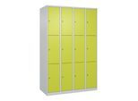 C+P Schließfachschrank Classic PLUS, 4 Abteile, 1850x1200x500mm, 7035/0024 Innenhöhe Gefach oben (oberes 599 mm Front 1108060 RDS Viridingrün ; C + P (080000-403|S10009)