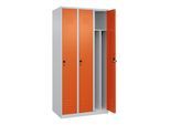 C+P Spind Classic PLUS, 3 Abteile, 1850x900x500mm, 7035/2004 Verschluss Sicherheits-Drehriegel 4 Garderobenhaken Trennwand mittig ; C + P Möbelsysteme (080000-30F|S10030)