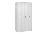 C+P Spind Classic PLUS, 4 Abteile, 1850x1000x500mm, 9016/9016 Verschluss Sicherheits-Drehriegel 3 Garderobenhaken ; C + P Möbelsysteme (080000-49|S10012)