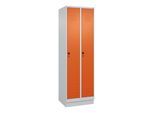 C+P Spind Classic PLUS, Sockel, 2 Abteile, 1950x600x500mm, 7035/2004 Verschluss Sicherheits-Drehriegel 3 Garderobenhaken ; C + P Möbelsysteme (080020-20|S10031)