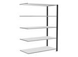 Schulte Anbauregal Büro-Steckregal MULTIplus150 1800 x 1300 x 600 mm 5 Fachböden Längenriegel schwarz/RAL 7035 lichtgrau mit Mittelanschlag ; Schulte (36041-S)