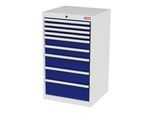 STIER Schubladenschrank mit 9 Schubladen BxTxH 600x575x1020 mm lichtgrau/enzianblau (905051)