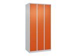 C+P Schließfachschrank Classic PLUS, 3 Abteile, 1850x900x500mm, 7035/2004 Innenhöhe Gefach oben (oberes 365 mm Front RAL 2004 Reinorange ; C + P Möbel (080000-305|S10000)