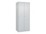 C+P Spind Classic PLUS, 2 Abteile, 1850x800x500mm, 7035/7035 Verschluss Zylinderschloss 4 Garderobenhaken Trennwand mittig ; C + P Möbelsysteme (080000-22F|S10011)